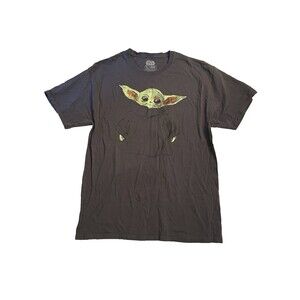 Mad Engine T Shirt Men’s Size L Black Star Wars Yoda